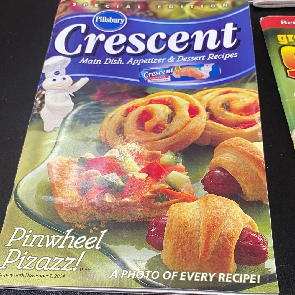 Four vintage Pillsbury and Better Homes and Gardens cookbook magazines